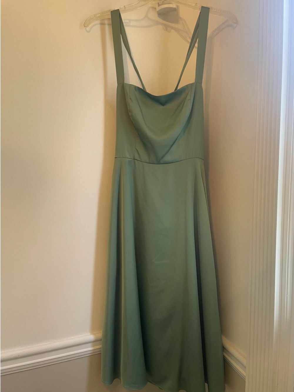 Elegant Olive Green Midi Dress